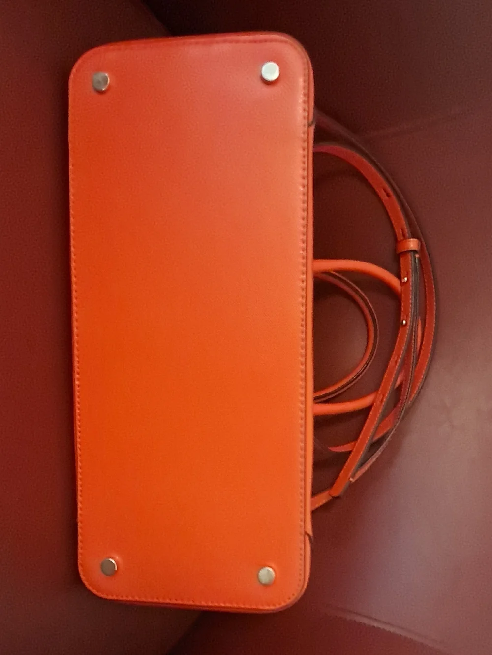 Kate Spade Louise Medium Dome Satchel Orange Tamarillo Leather Crossbody